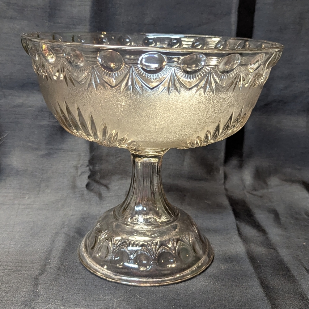 Antique EAPG Nugget Pattern COMPOTE Diamond Glass Company ca 1898 RARE